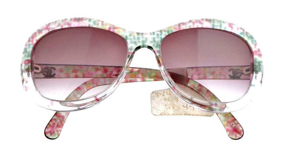 CHANEL CH 5219 52mm Pink Translucent Sunglasses Made in Italy