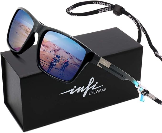 Men's Polarized Square Sports Sunglasses for Fishing Driving Running and Golf