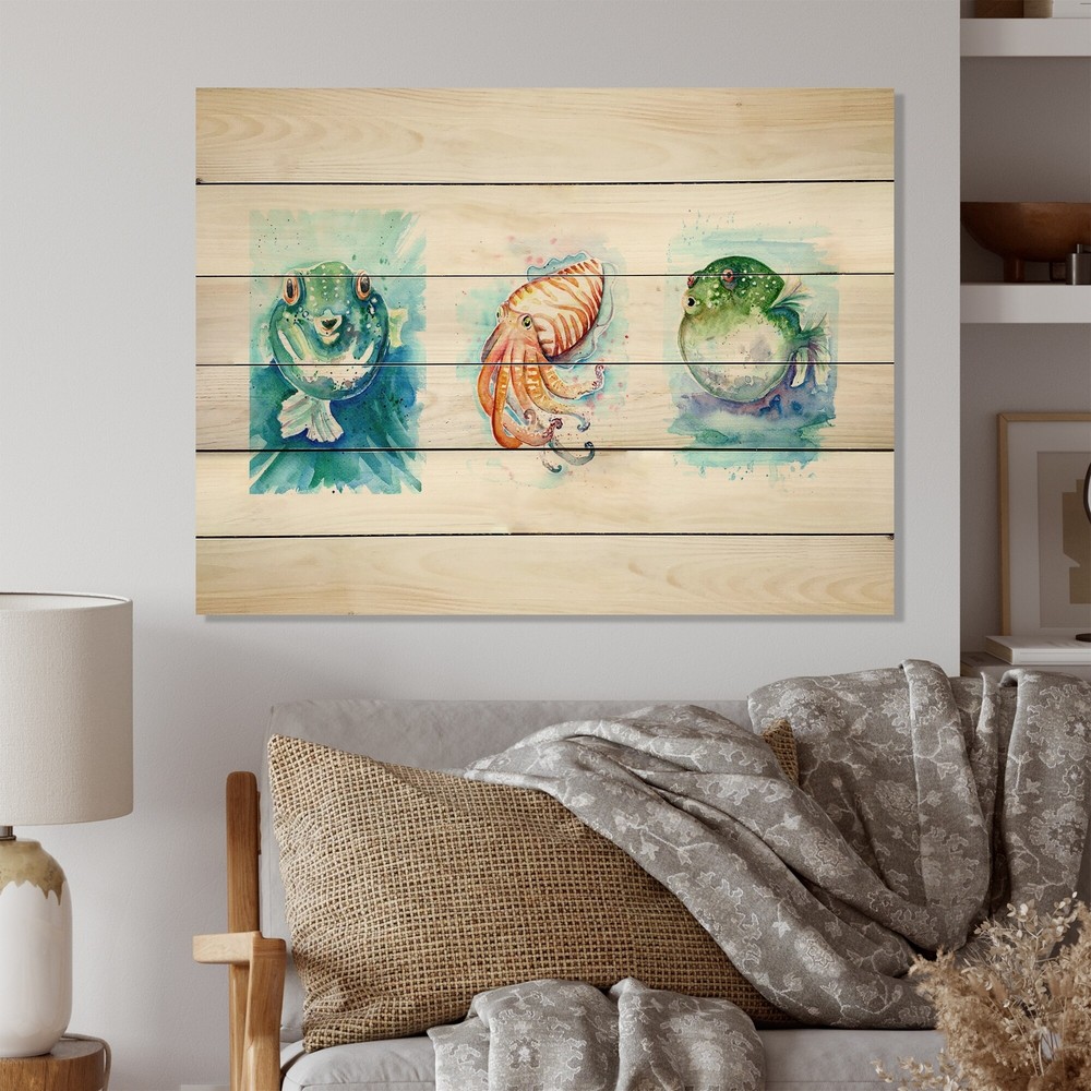 Designart 'Aquarelle Fish Sketch Art' Nautical & Coastal