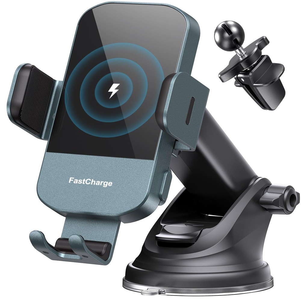 Wireless Car Charger, 15W Fast Charging Auto Clamping Car Charger Phone Mount...