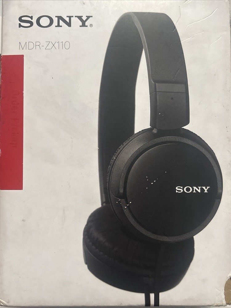 Sony MDR-ZX110 Black On-Ear Wired Stereo Headphones Extra Bass Headband With ANC
