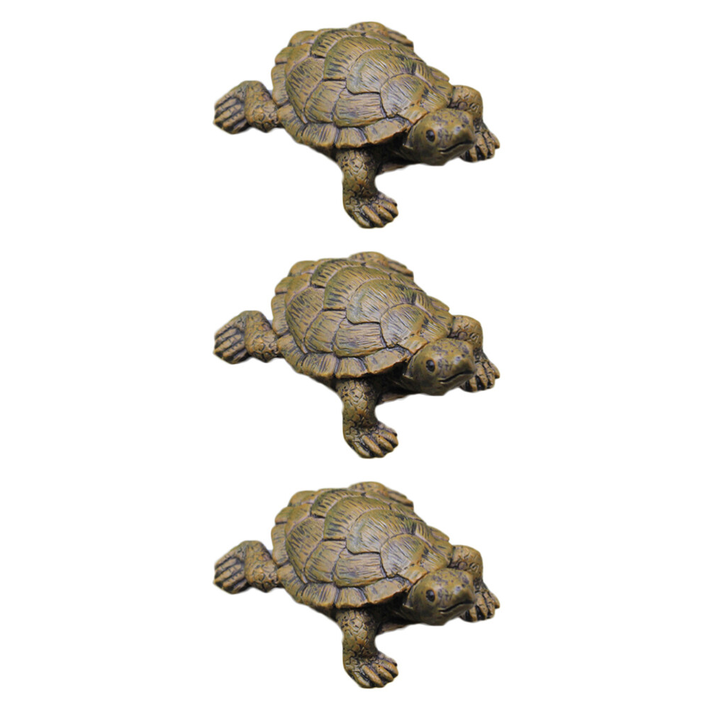 3 Pack Realistic Turtle Figurines for Educational Animal Toy Play
