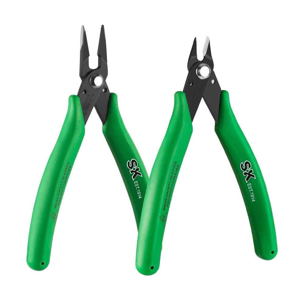 2-Piece Mini Shear-Cutter Pliers Set with 5-Inch Flush Cutter & 5.5-Inch Needle Nose