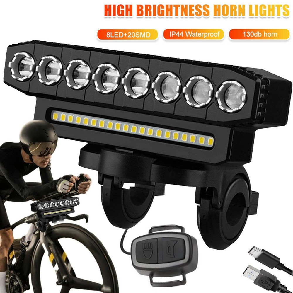 Super Bright USB Rechargeable LED Bike Front Light Waterproof