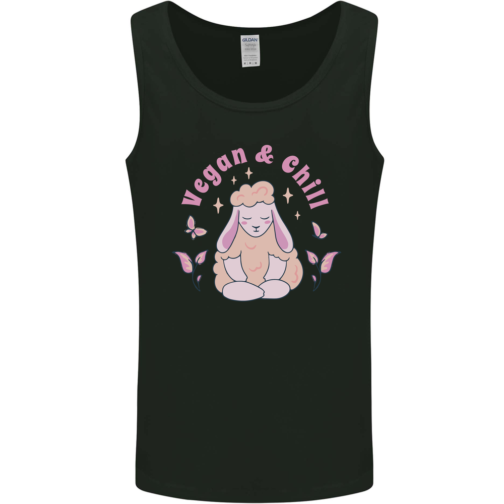 Vegan & Chill Meditation Yoga Spiritual Mens Vest Tank Top