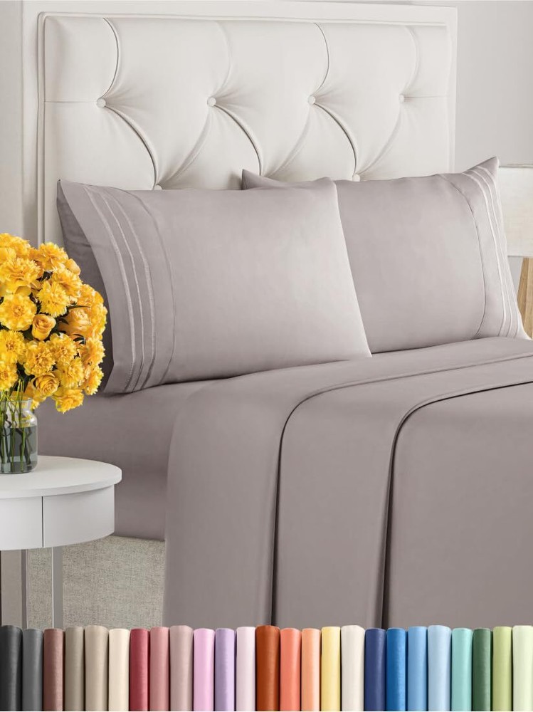 Queen Size 4pc Soft Breathable Cooling Sheet Set - Luxury Hotel Quality