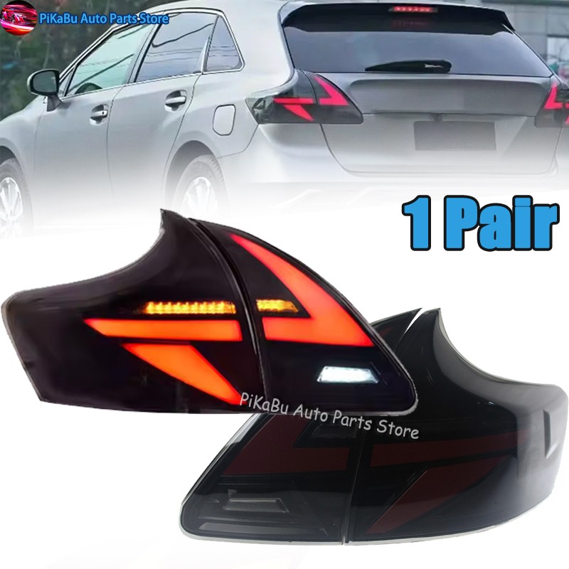 1 Pair Tail Light For Toyota Venza 2009-2013 LED Projector DRL Black Rear Lamp