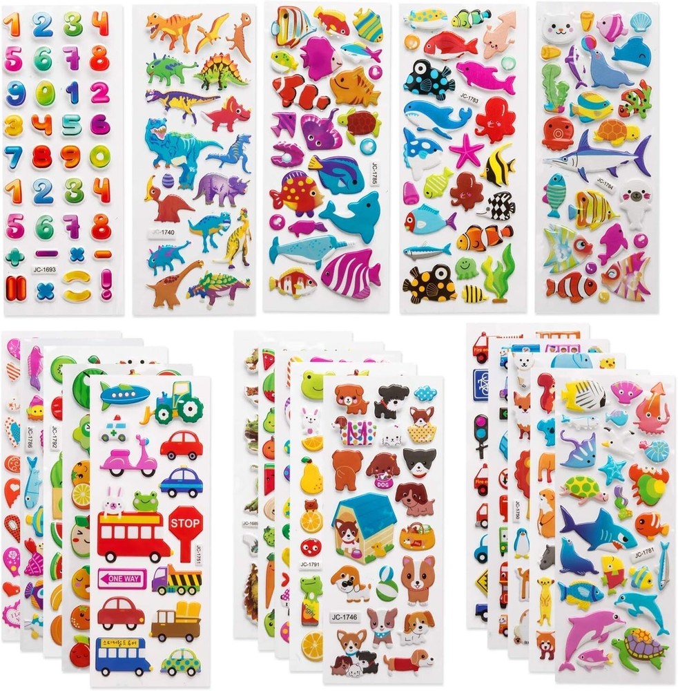 3D Stickers for Kids & Toddlers 500+ Puffy Stickers Variety Pack for Scrapbooki