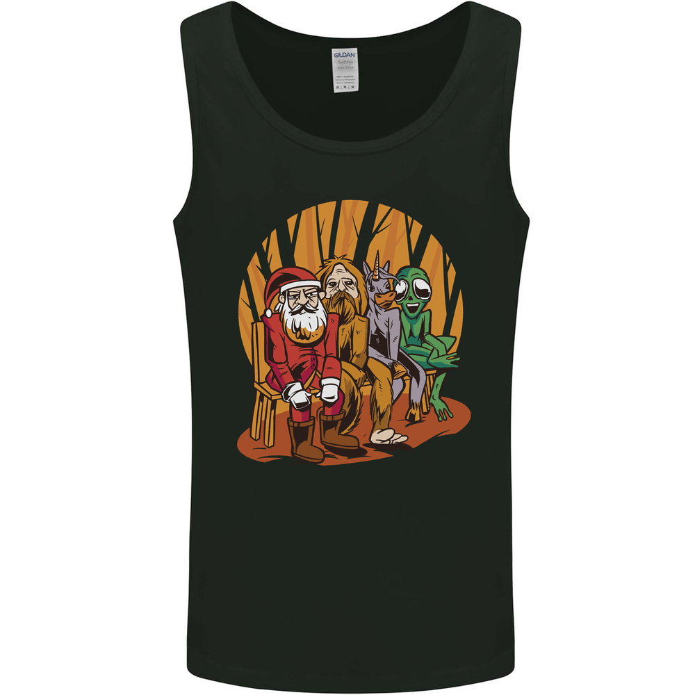 Christmas Santa Claus Bigfoot Unicorn Alien Mens Vest Tank Top