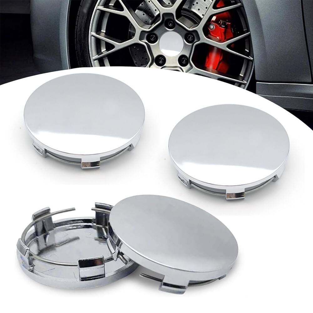 4Pieces For Sierra Yukon Denali Brushed Wheel Center Hub Caps Gloss Chrome 3.25