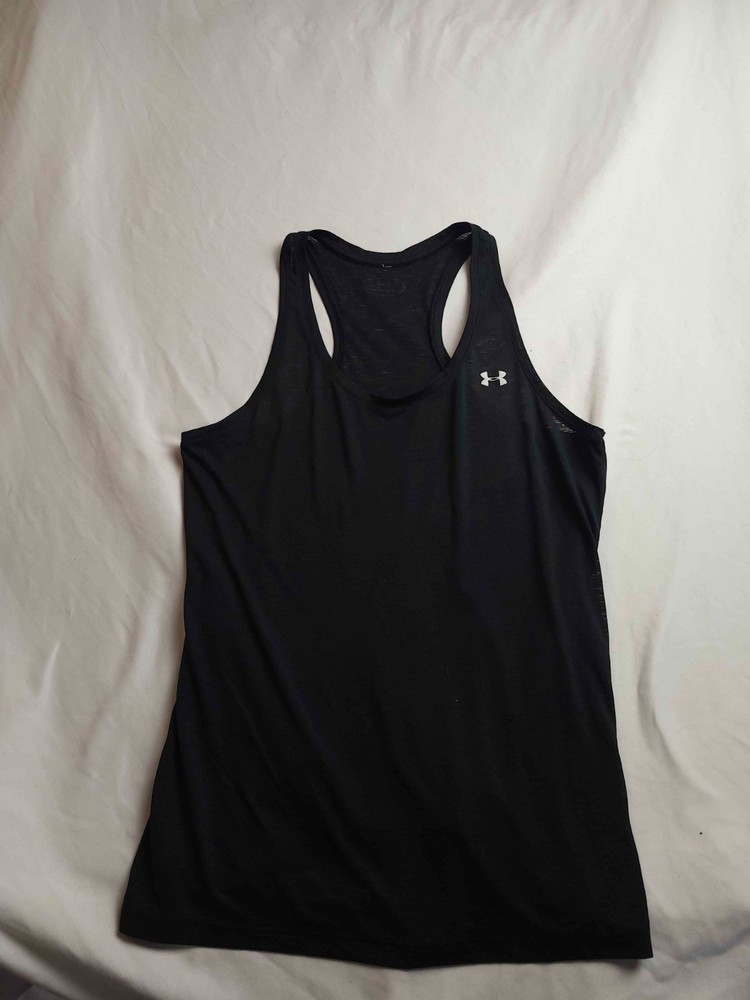 Under Armour Tank Top Womens Black Sheer Racerback Training Running Lightweight