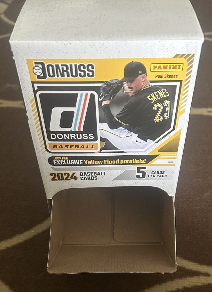 2024 Donruss Baseball Gravity Feed Box 48 pk Paul Skenes Yellow Flood EMPTY BOX