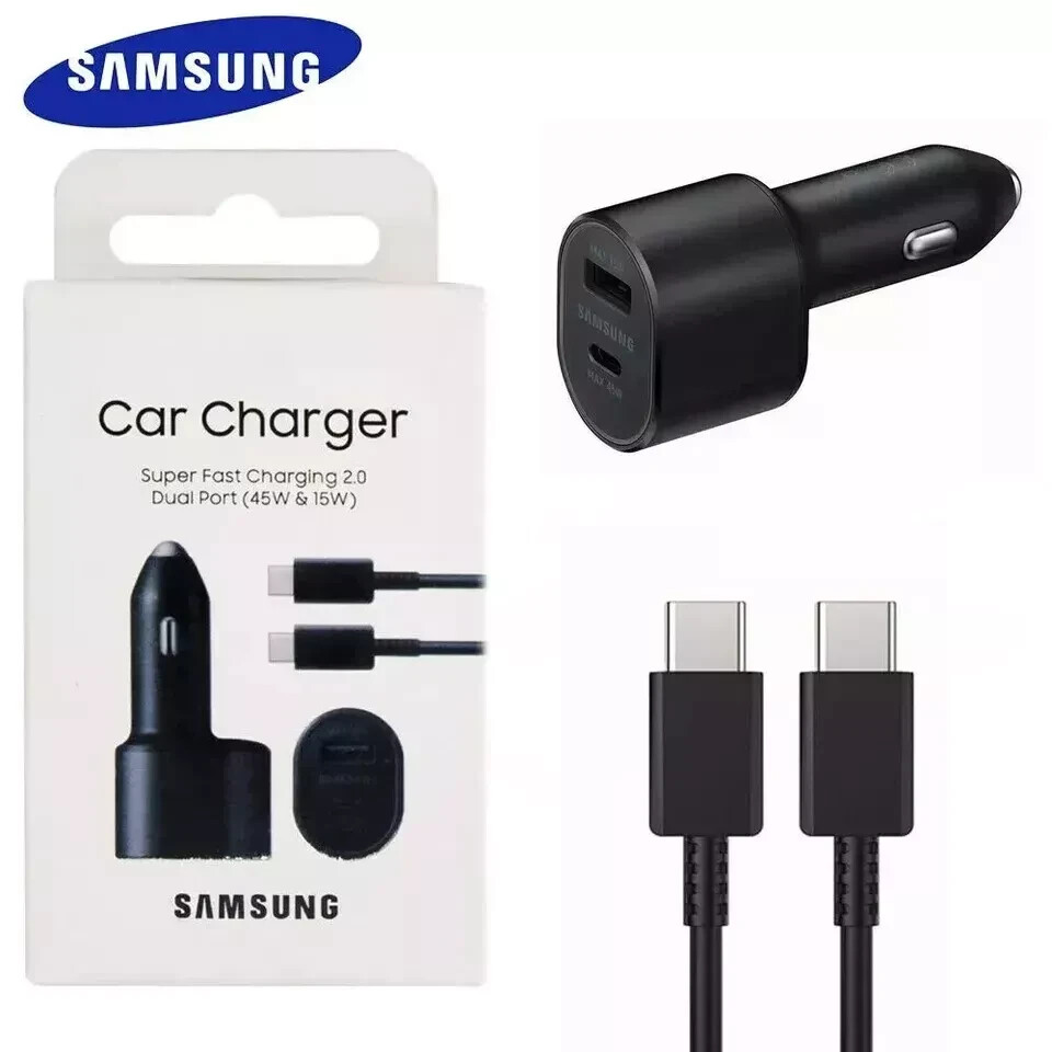 Samsung 45W Super Fast Dual-Port Car Charger with Cable