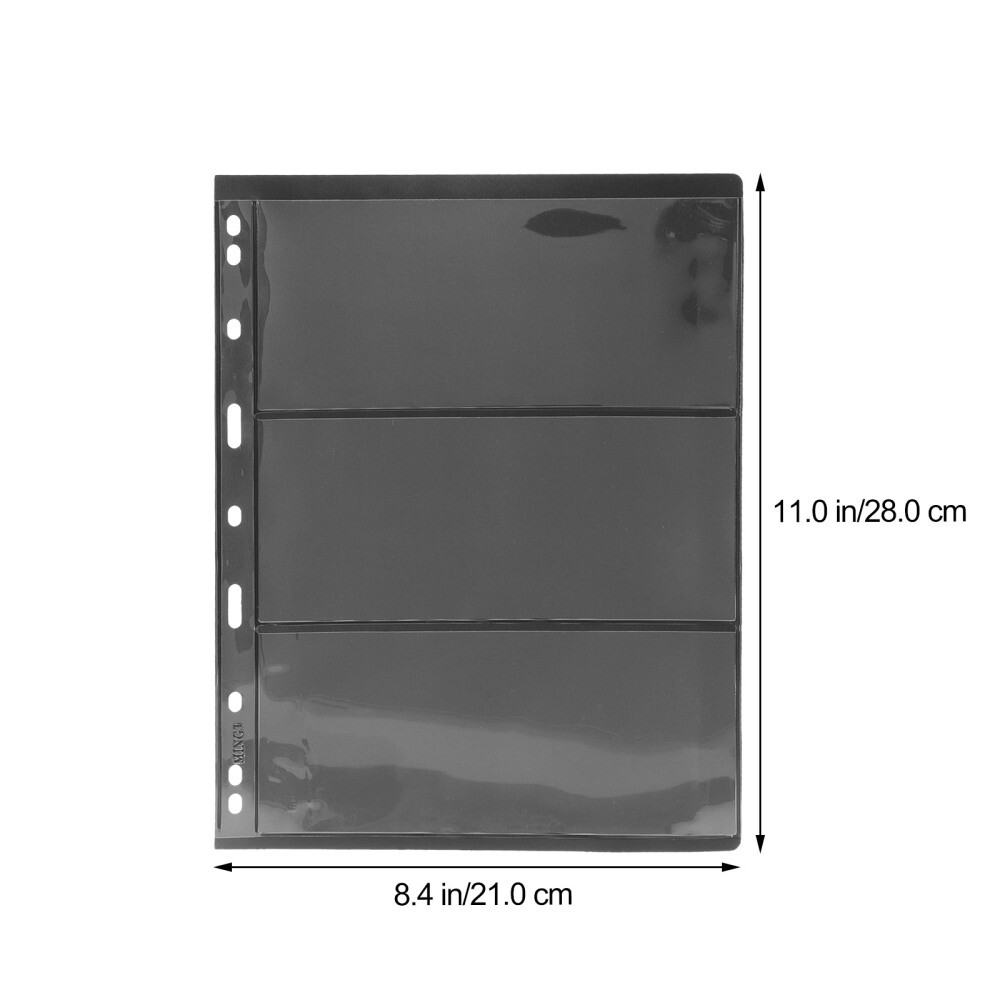 10 Sheets Album Collecting Book Money Pocket Inserts Stamp Organization