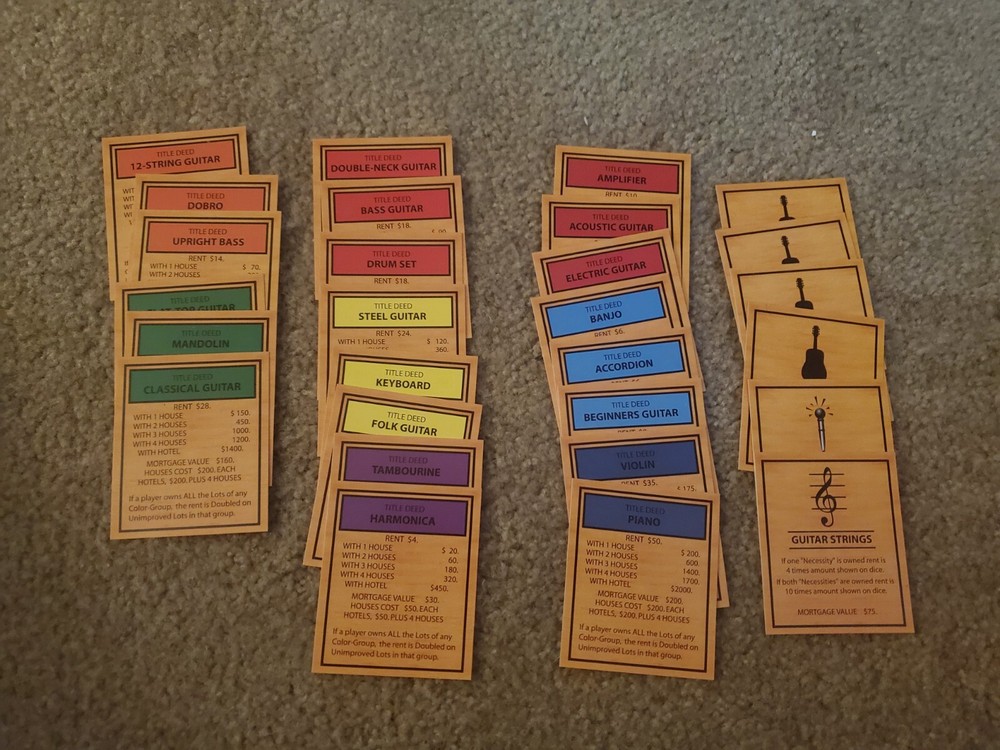 CountryOpoly board game replacement parts including Property Cards and game pieces by Late For The Sky Games