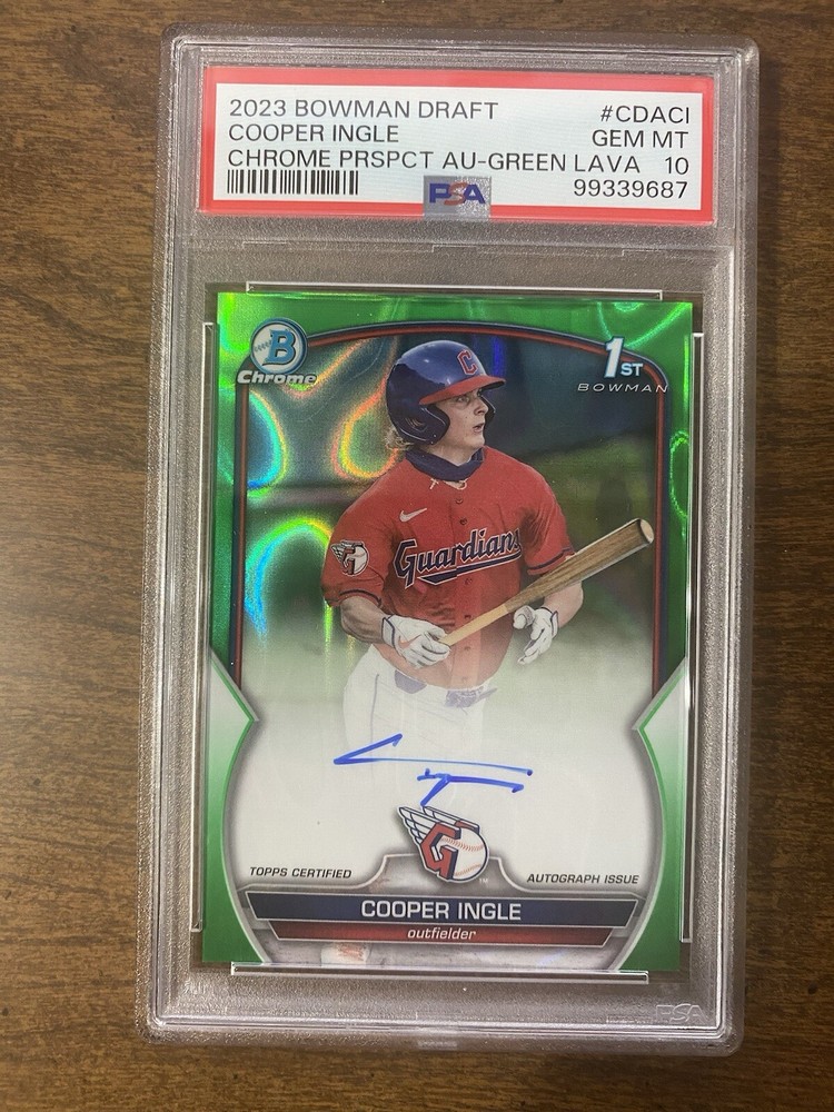 2023 Bowman Chrome Draft 1st Cooper Ingle Auto Green /99 PSA 10