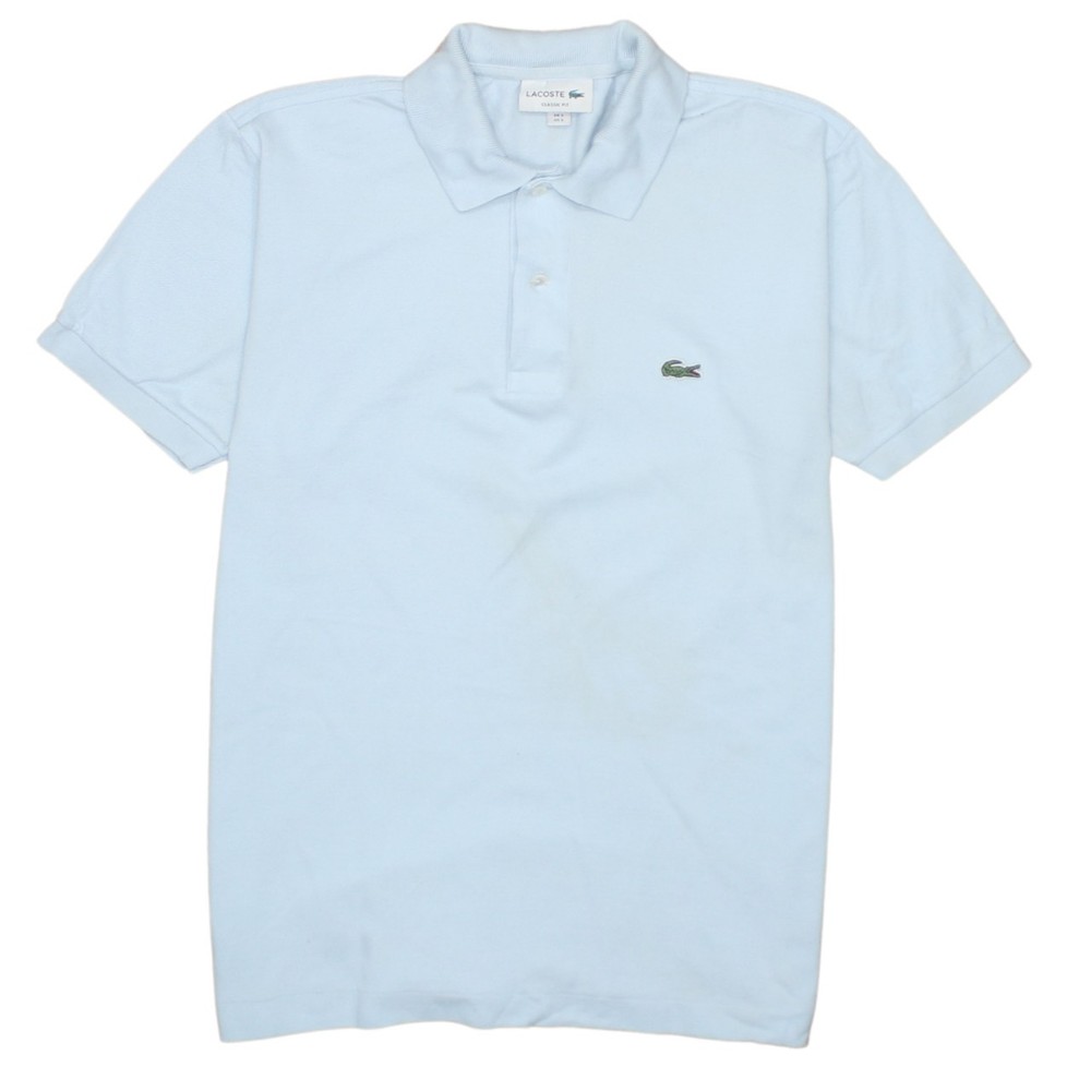 Lacoste Mens Polo Shirt Light Blue Embroidered Croc Logo Golf Short Sleeve S