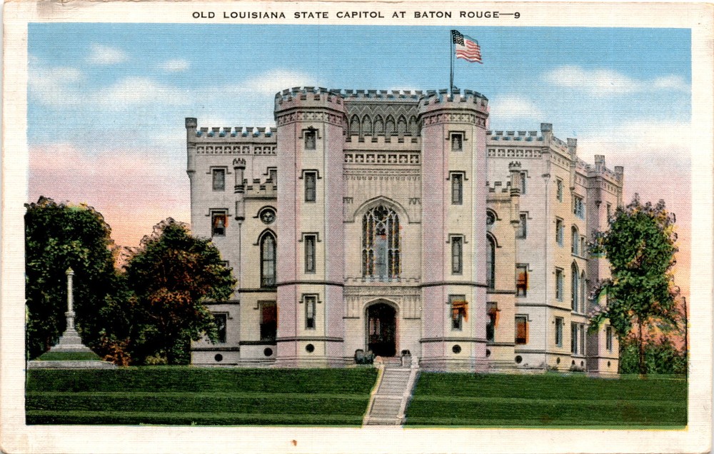 Louisiana State Capitol, Baton Rouge, Mark Twain, Medieval Castle, E. Postcard