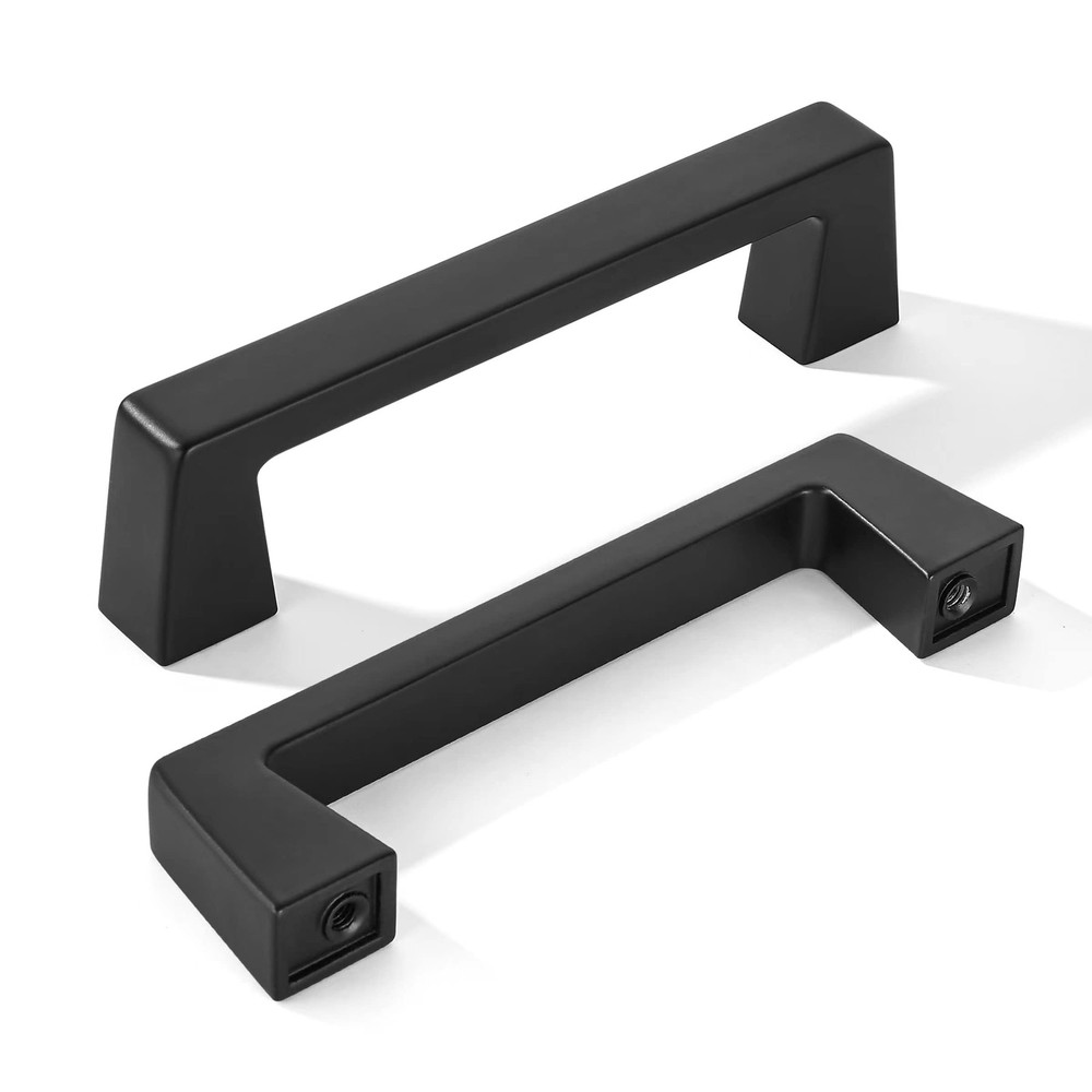 6-Pack Matte Black 3.75 Inch Kitchen Cabinet Handles and Pulls
