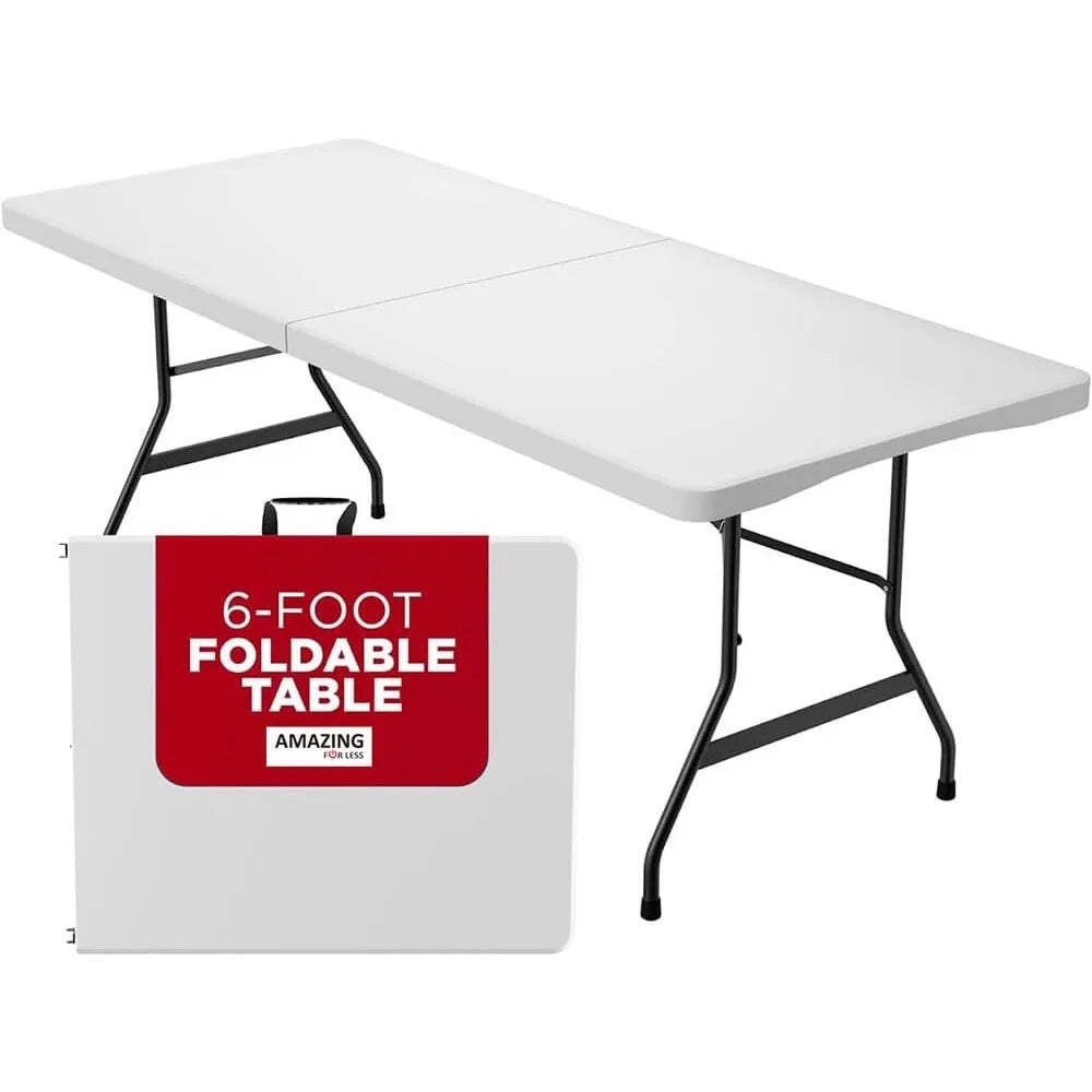6ft Folding Plastic Table for Indoor Outdoor Picnic Camping Use