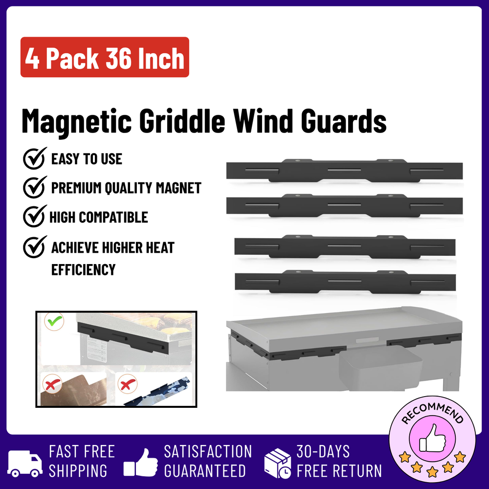 4 Pack 36-Inch Magnetic Wind Guards for Blackstone Griddles