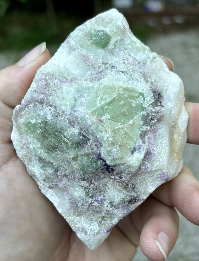 Purple Green Fluorite Rough on Chalcedony Matrix from Brazil 14oz Stunning Specimen