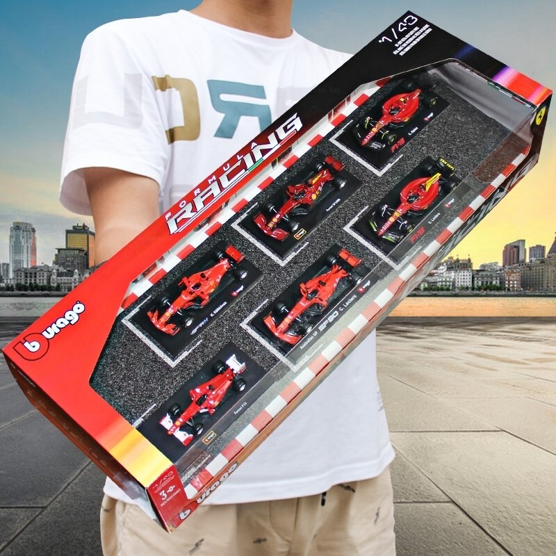 Burago F1 Ferrari F1  Die-Cast 1:43 Set LeClerc, Sainz, Alonso, Vettel Set of 6