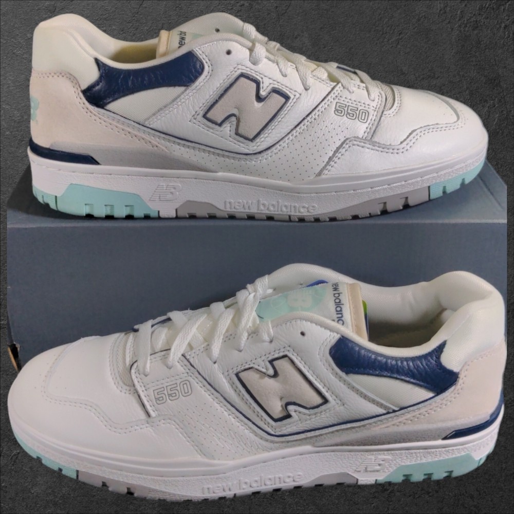 New Balance 550 Sneaker Men’s 11 White Grey Shoe BB550WCA