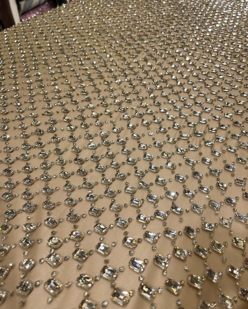 Heavy Beaded lace Fabric Material for Elegant Bridal fabric by the yard