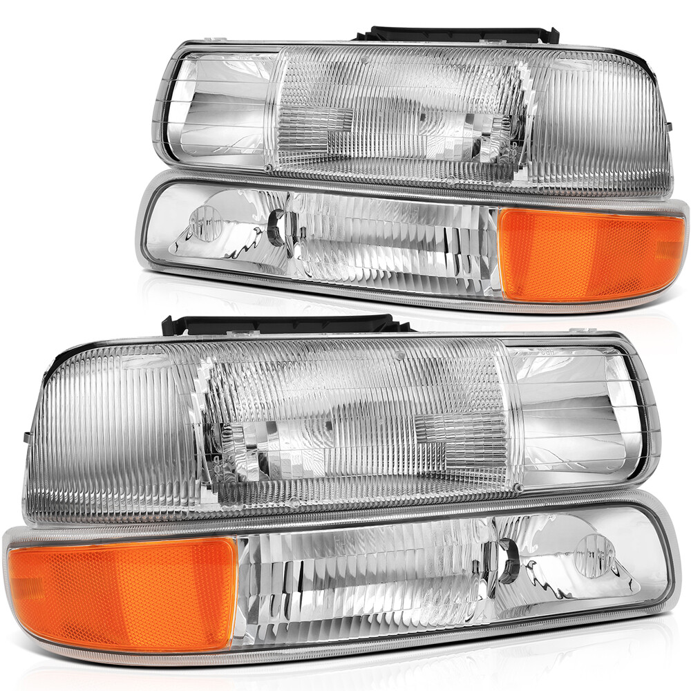 For 99-02 Chevy Silverado 00-06 Suburban Tahoe Headlight Headlamps Assembly Pair