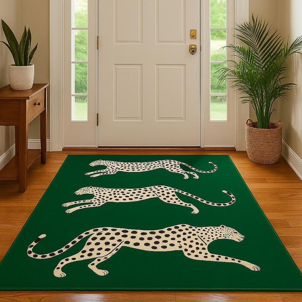 Tiger Green Hand Tufted Rug Wool Modern Area Rugs For Living room Bedroom