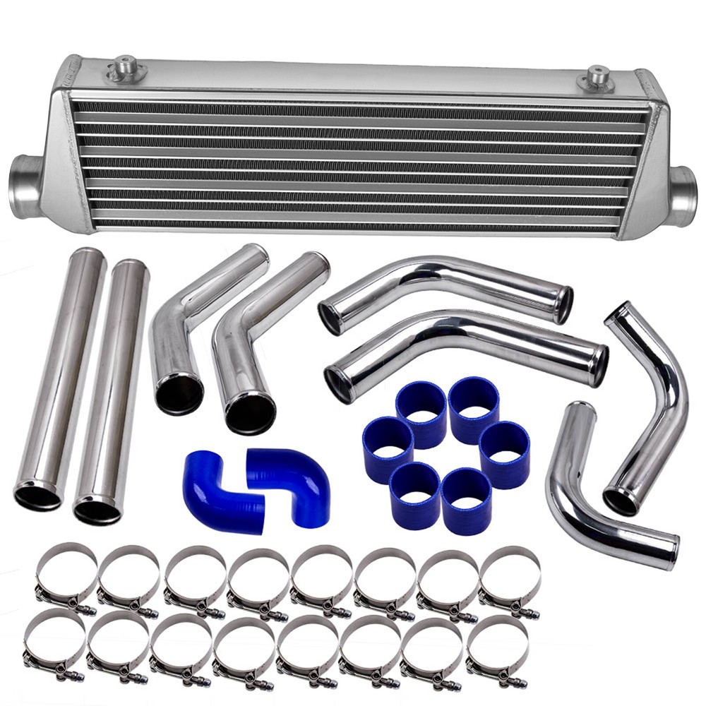 Universal Tube and Fin Intercooler 27 x 7 x 2.5 &2.5 Inch Intercooler Pipe Kit