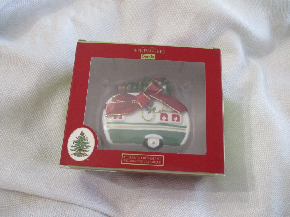Christmas Tree Camping Ornament Spode Ceramic Camper Vintage Style