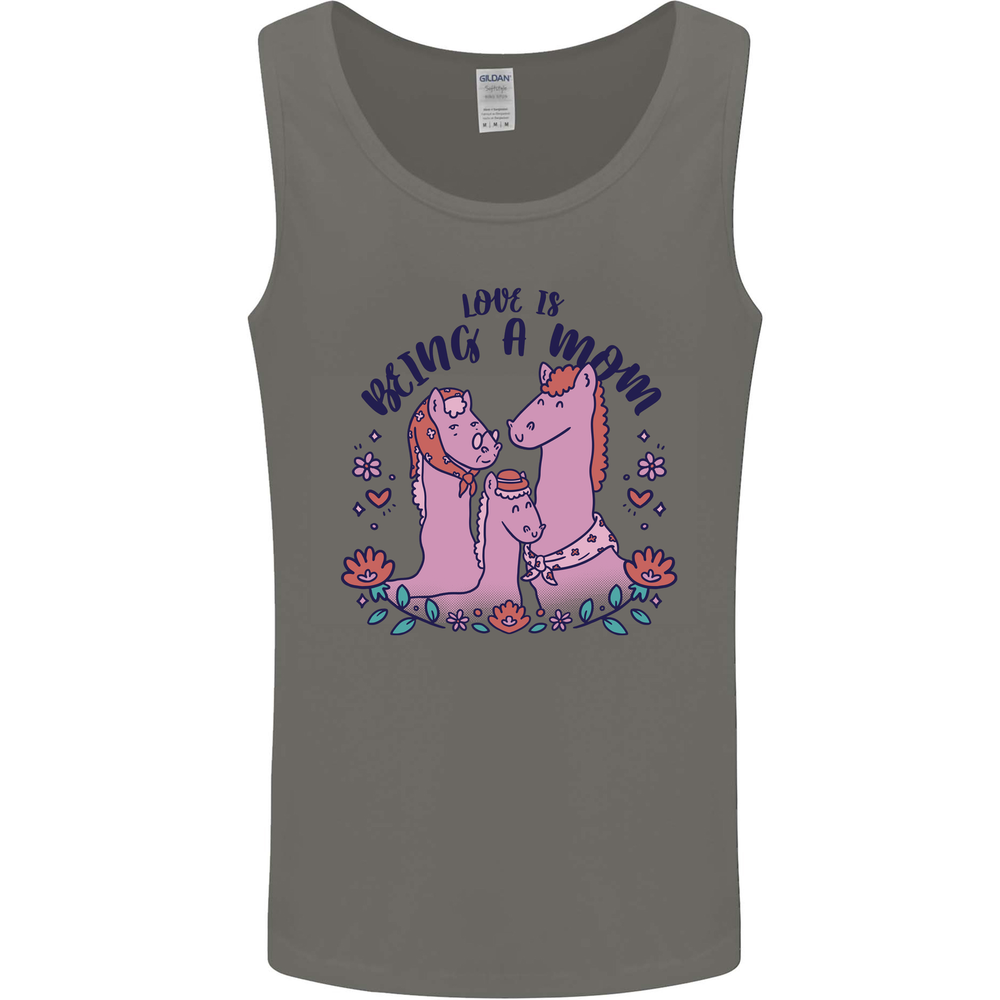 Love is Being a Mom Funny Horse Mens Vest Tank Top
