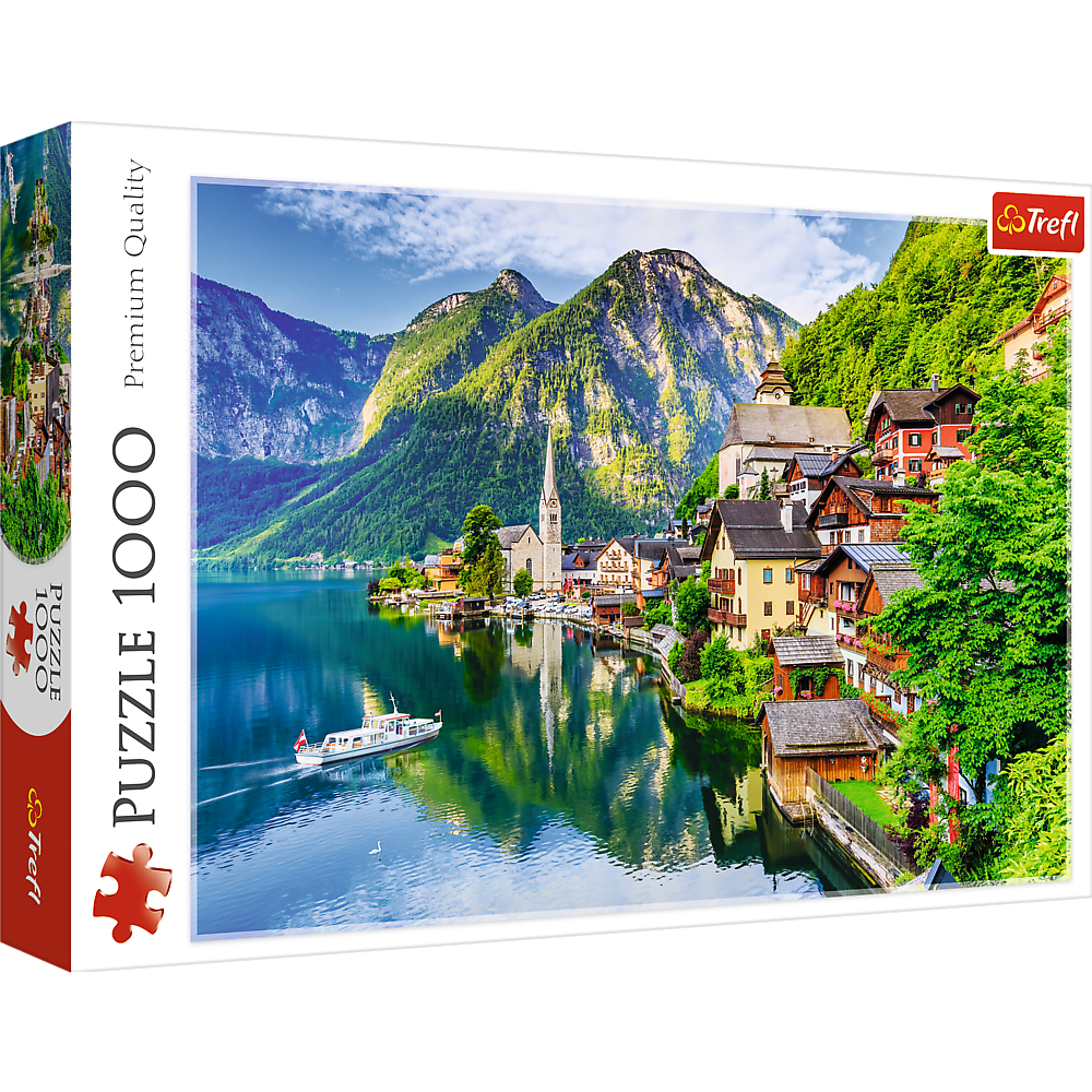 1000 Piece Wooden Puzzle Lake Hallstatt Austria Landscape Mountains Scene