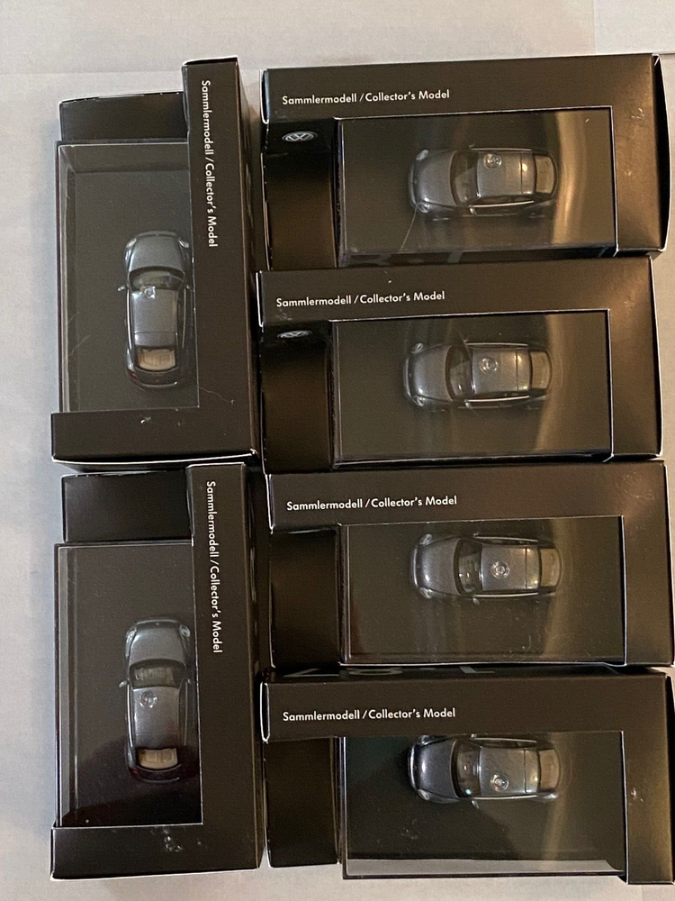 Rare VW Beetle 5C 2011 Gray Coupe 1:87 Diecast Dealer Model Wiking Lot of 6