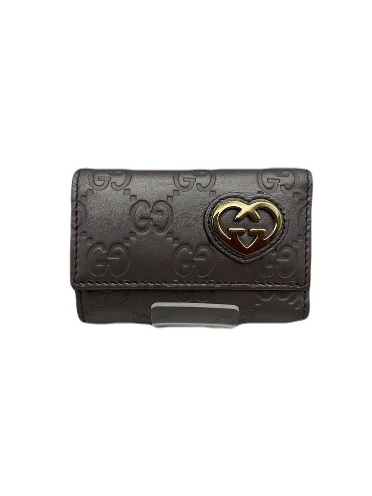 Gucci Silver Leather Key Wallet with 6 Hooks Pre-Owned E0328-80