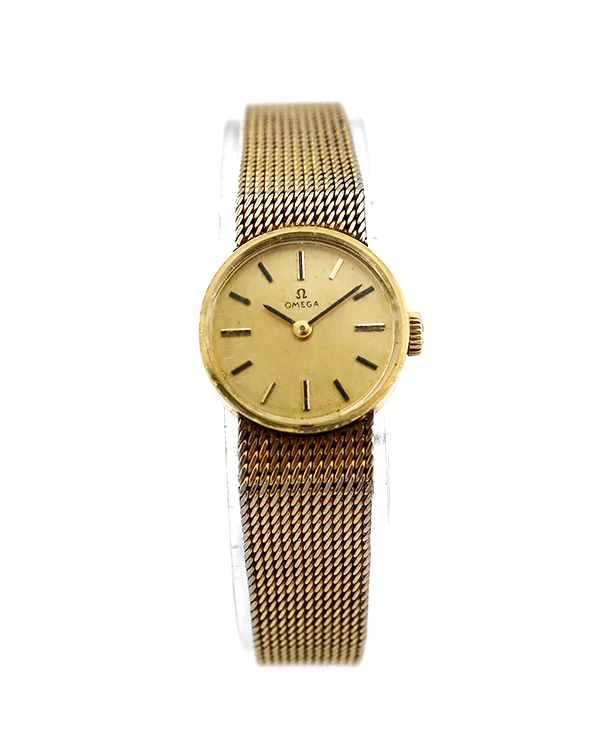 Vintage Omega Ladies Wristwatch Manual 14K Gold Filled with Red Case (Serviced)