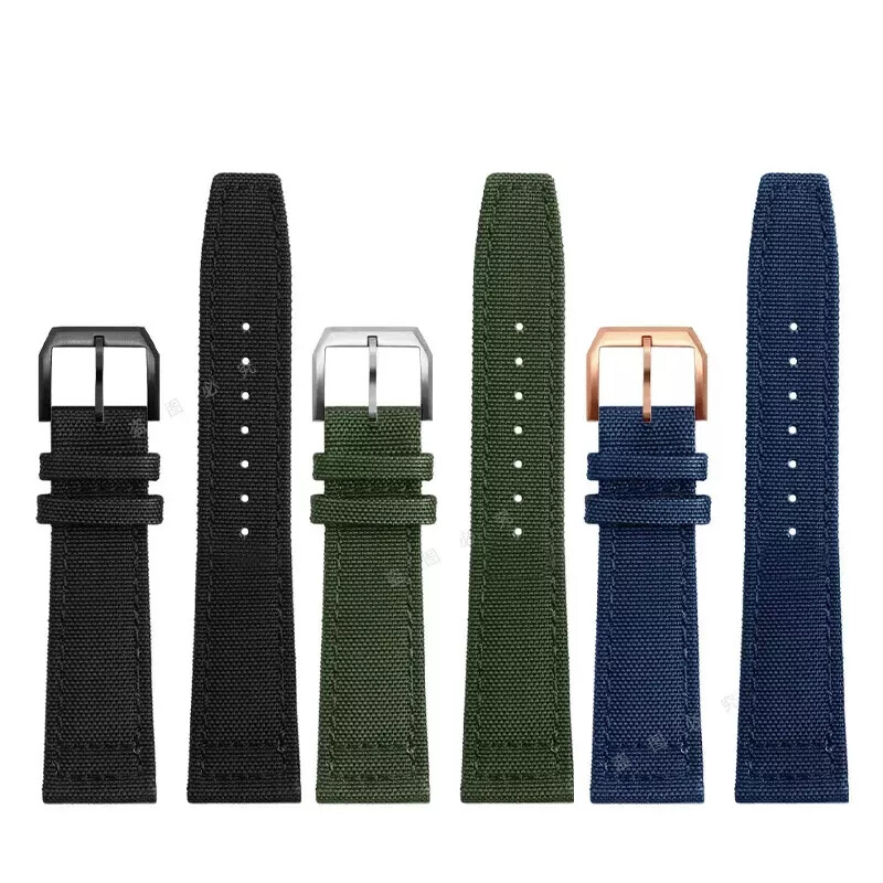 IWC Pilot Portugal Nylon Leather Watch Band 20mm 21mm 22mm