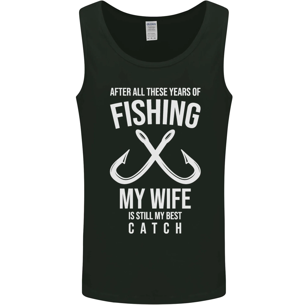 Best Catch Funny Fishing Vest Tank Top for Men - Perfect Gift for Wife