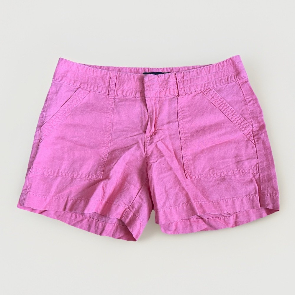 Banana Republic Women’s Size 2 Pink Linen Cotton Blend Chino Casual 4” Shorts