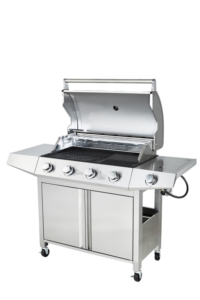 4 Stainless Steel Propane Gas Grill Outdoor Barbecue Cooker