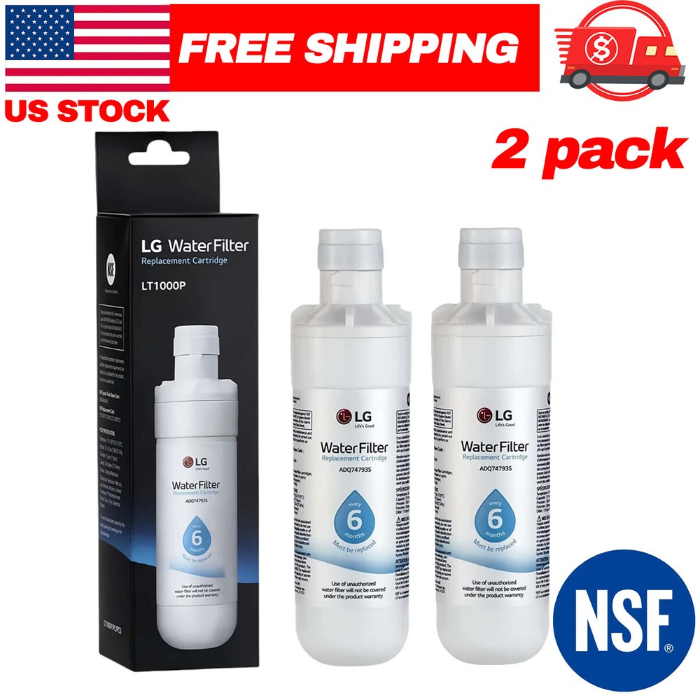 2 PACK LG LT1000P Fridge Replacement Refrigerator Water Filter ADQ747935 Genuine