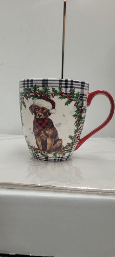 Evergreen Brand  Coffee/tea/beverage Oversized Mug With Christmas Theme And Dog