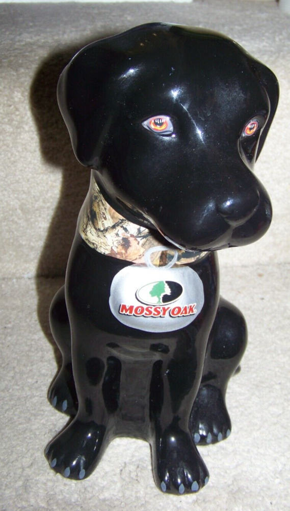 Black Labrador Retriever figurine statue coin bank ceramic Lab 9.5