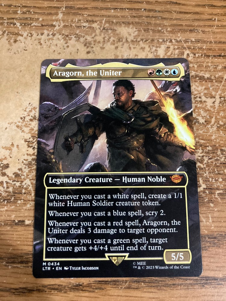 MTG Lord of the Rings: Borderless Alt Art Aragorn The Uniter Card