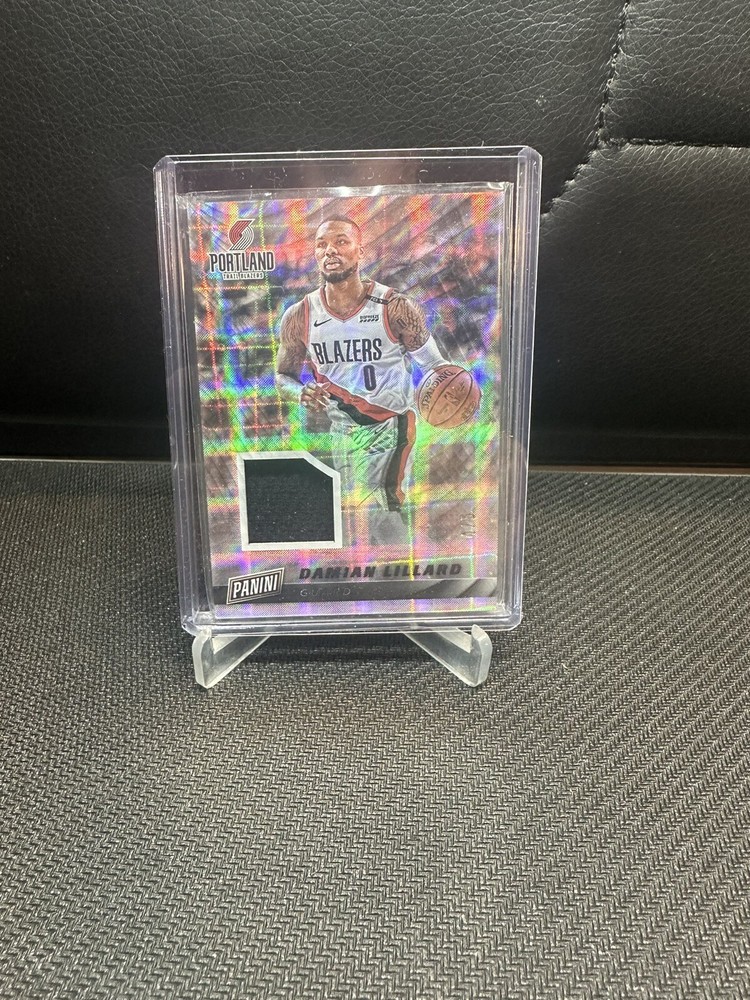 2019 Panini Cyber Monday Damian Lillard Hyperplaid #d 4/5 Jersey Patch Bucks NBA-image