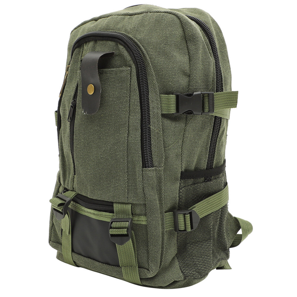 Green Rucksack Canvas Backpack Man Backpacks for Travel Vintage Men Satchel