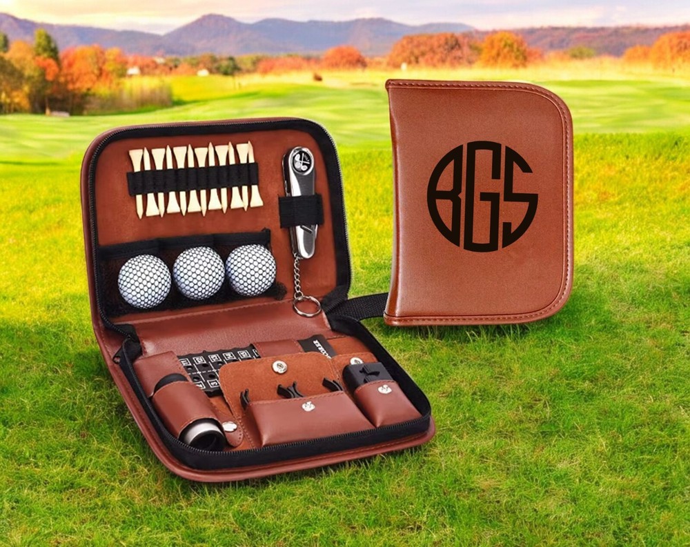 Personalized Leather Golf Tool Kit Set for Men and Women - Gift for Golfers-B6