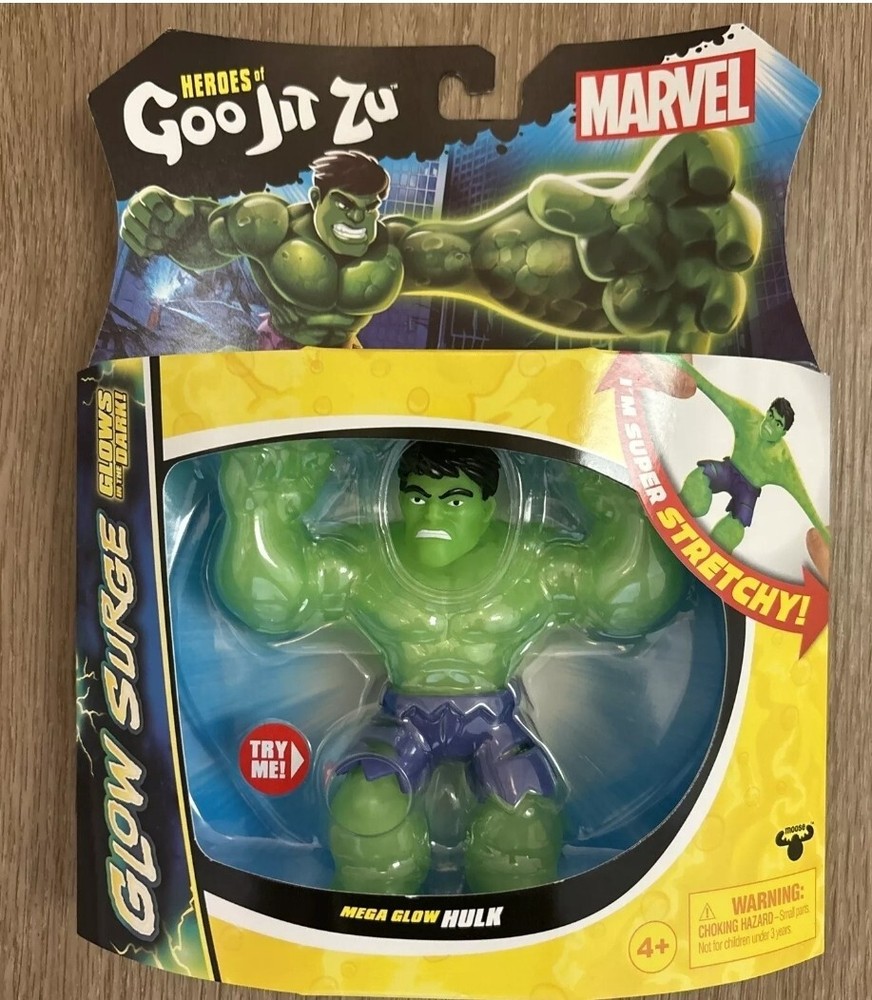 Heroes of Goo Jit Zu Marvel Glow Surge Glows in the Dark Mega Glow Hulk by Moose